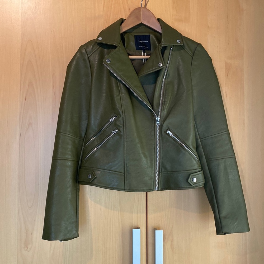 ZARA Trafaluc Moto Army Green Jacket